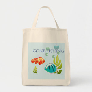 Colourful Fish with Bubbles & Seaweed Tote Bag