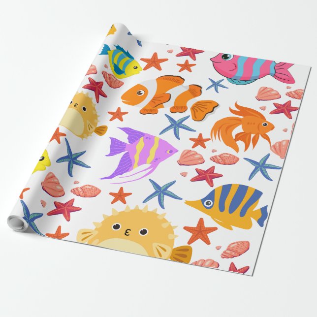 Colourful Fish  Wrapping Paper (Unrolled)