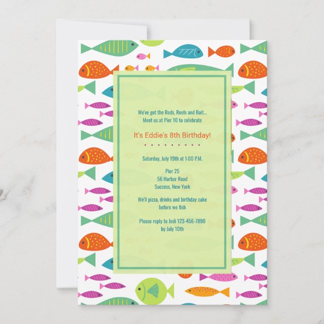 Colourful Fishes Invitation (Front)