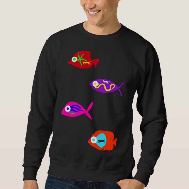Colourful Fishes Sea Creatures Sweatshirt (Front)