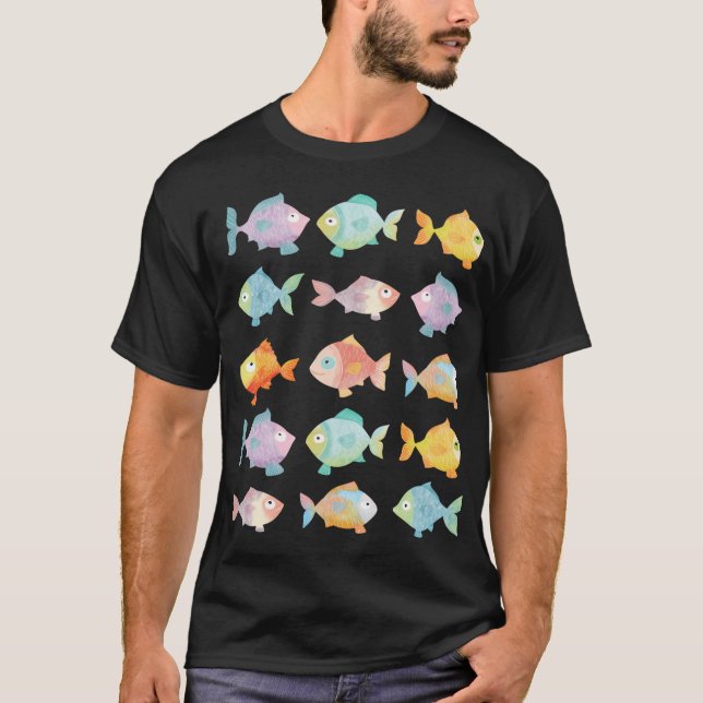 Colourful Fishes Swimming T-Shirt (Front)