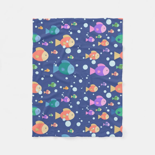 Colourful fishes underwater fleece blanket (Front)
