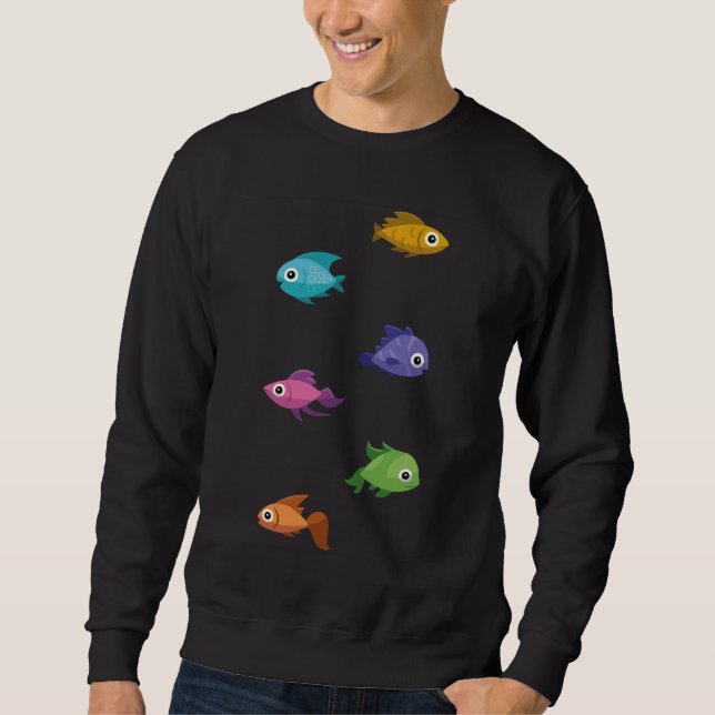 Colourful Fishes With Happy Faces Sweatshirt (Front)