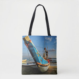Colourful Fishing Boat By The Ocean Tote Bag
