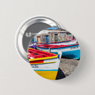 Colourful Fishing Boats, Cape Verde 6 Cm Round Badge