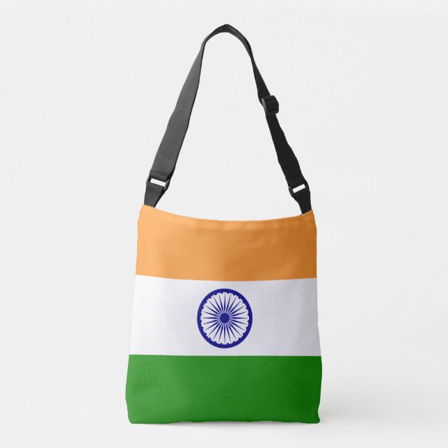 Colourful Flag of India Crossbody Bag (Front)