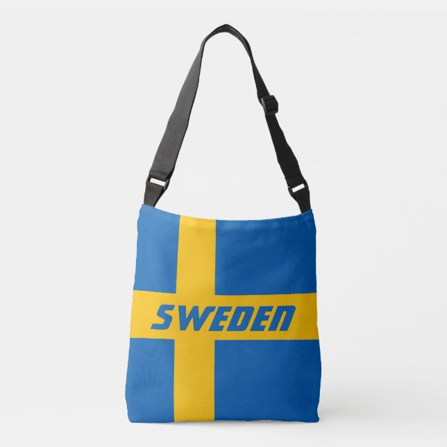 Colourful Flag of Sweden Crossbody Bag (Front)