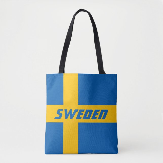 Colourful Flag of Sweden Tote Bag (Front)