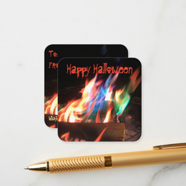 Colourful Flame Pgotograph  Enclosure Card (Front/Back In Situ)