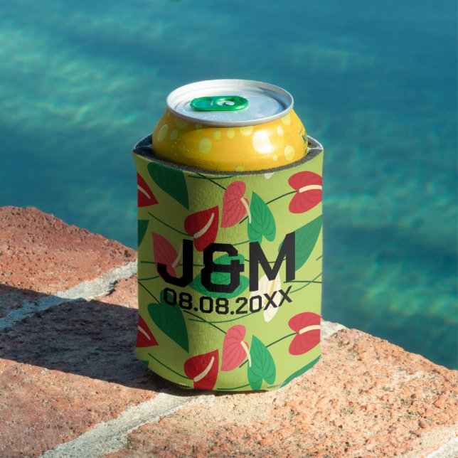 Colourful flamingo flowers pattern can cooler (In Situ Pool)