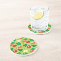 Colourful flamingo flowers pattern