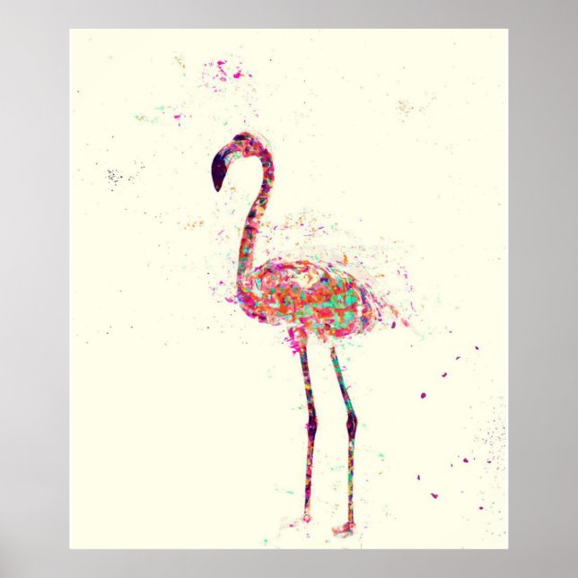 Colourful Flamingo Print Art Gift Lover (Front)