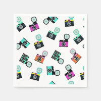 Colourful Flash Camera Paper Napkins