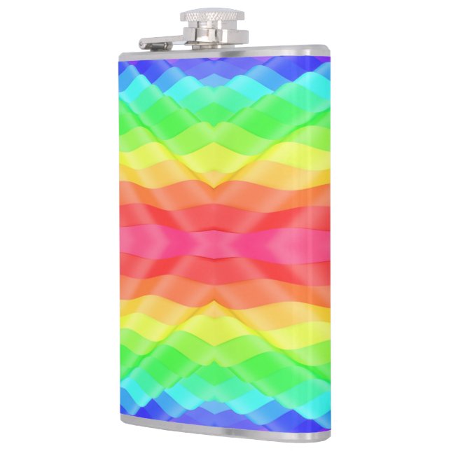 Colourful flask with abstract rainbow pattern (Left)