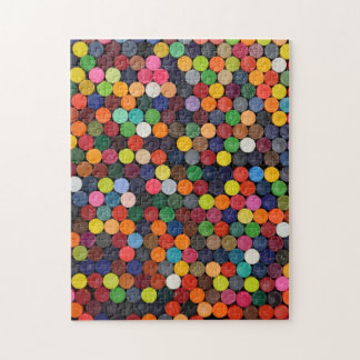 Colourful flat end of crayons abstract jigsaw puzzle