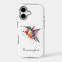 Colourful Flight, watercolor hummingbird custom
