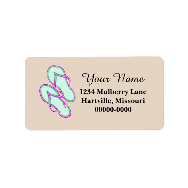 Colourful Flip Flops 1 Address Labels (Front)