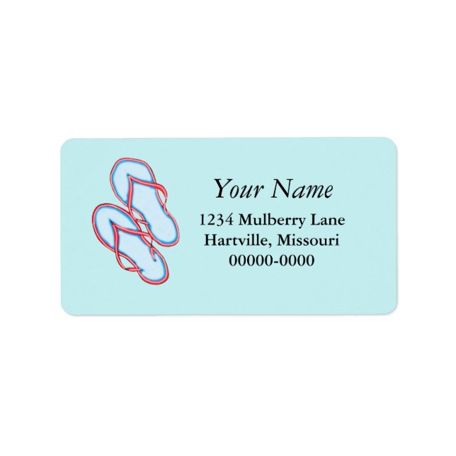 Colourful Flip Flops 3 Address Labels (Front)