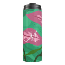 Colourful Flora and Foliage Deep Fuchsia on Green