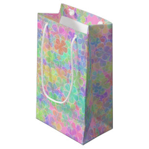 Colourful Floral Abstract Flowers Template Elegant Small Gift Bag