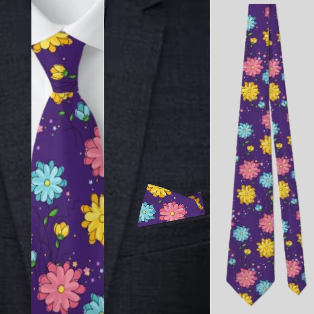 Colourful Floral Abstract Pattern          Tie (Creator Uploaded)