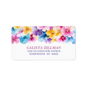 Colourful Floral Address Label