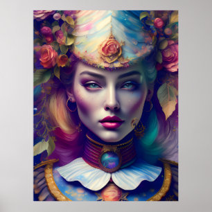 Colourful Floral Alice Dream Poster