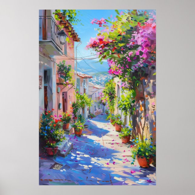 Colourful Floral Alley in Spring Poster (Front)