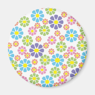 Colourful floral art pattern design magnet