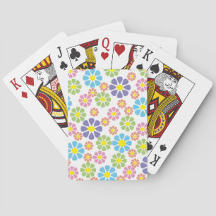 Colourful floral art pattern design playing cards
