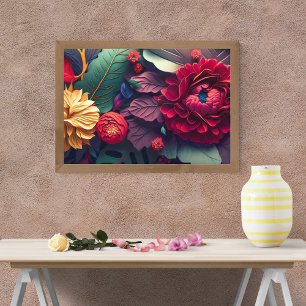 Colourful Floral Art Photo Print