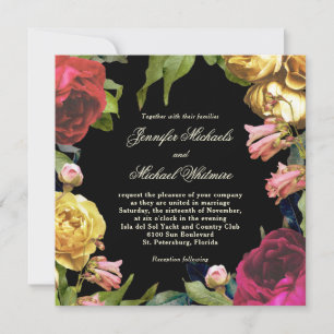 Colourful Floral Artistry Wedding Invitation