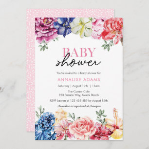 Colourful Floral Baby Shower invitation