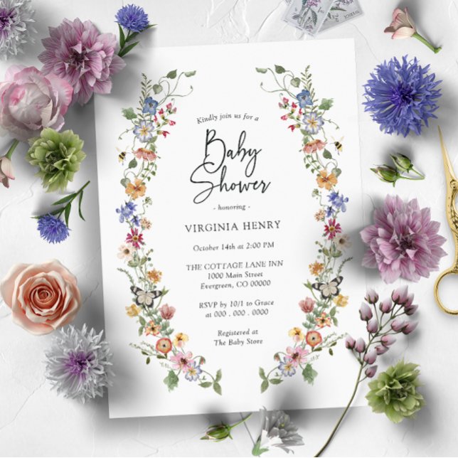 Colourful Floral Baby Shower Invitation (Creator Uploaded)