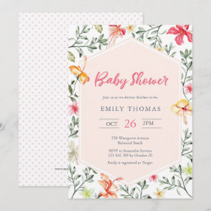 Colourful floral Baby Shower Invitation