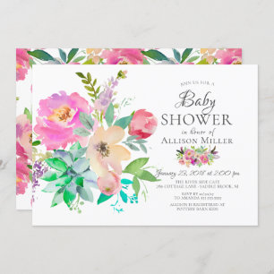 Colourful Floral BABY Shower Invitations