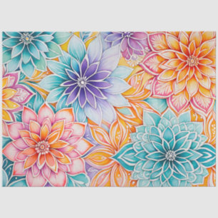 Colourful Floral Batik Art Tissue Paper