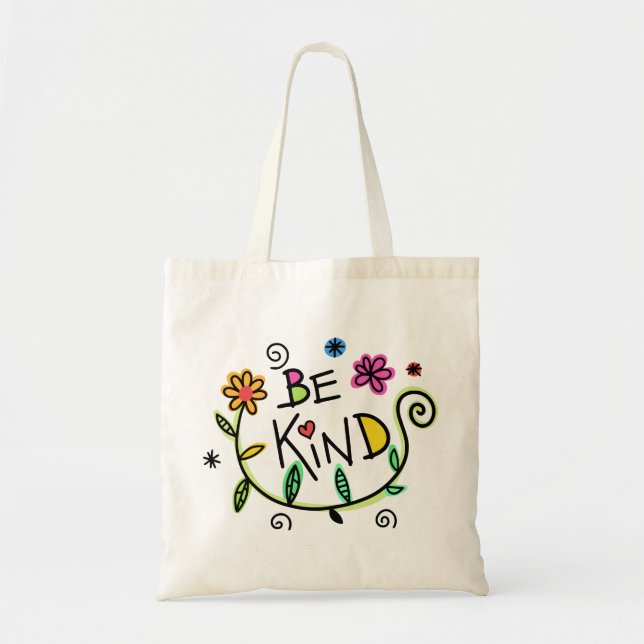 Colourful Floral  | Be Kind Tote Bag (Front)