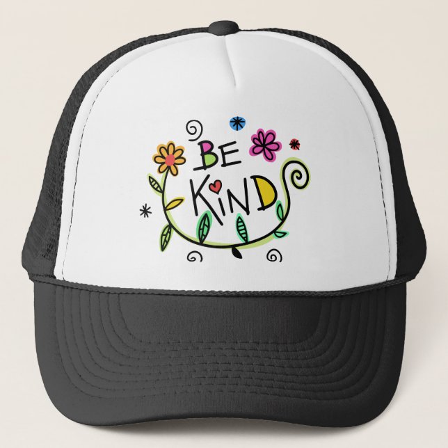 Colourful Floral  | Be Kind Trucker Hat (Front)