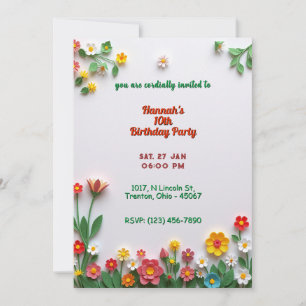 Colourful Floral Birthday Card