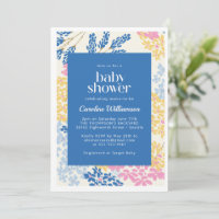 Colourful Floral Blue Baby Shower Spring Party