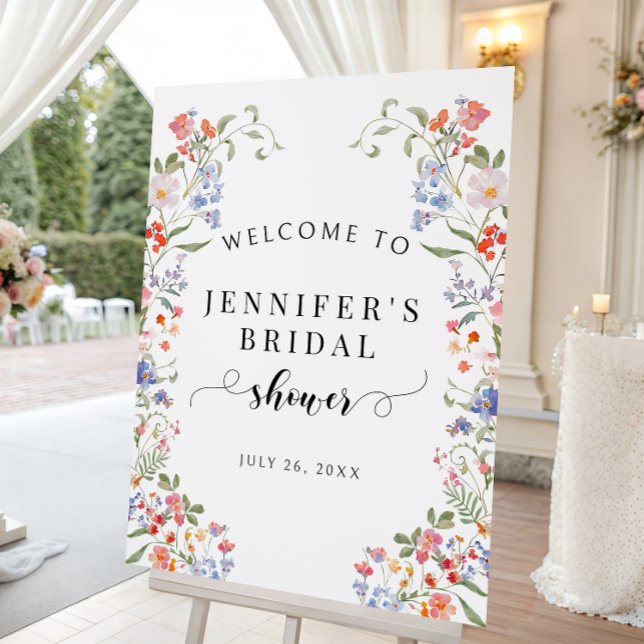 Colourful Floral Boho Bridal Shower Welcome Sign (Creator Uploaded)