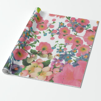 Colourful Floral botanical Flowers  Wrapping Paper