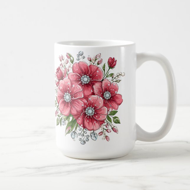 Colourful Floral Bouquet Coffee Mug (Right)