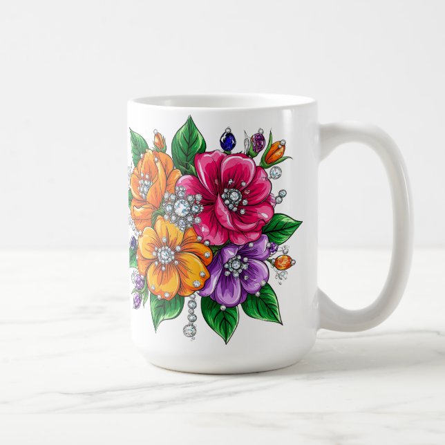Colourful Floral Bouquet Coffee Mug (Right)