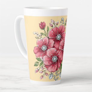 Colourful Floral Bouquet Latte Mug