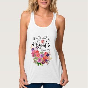 Colourful Floral Bouquet   Romans 12:9 Singlet