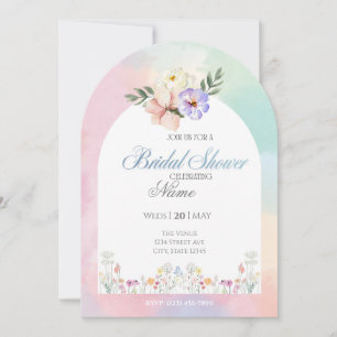 Colourful Floral Bridal Shower Invitation