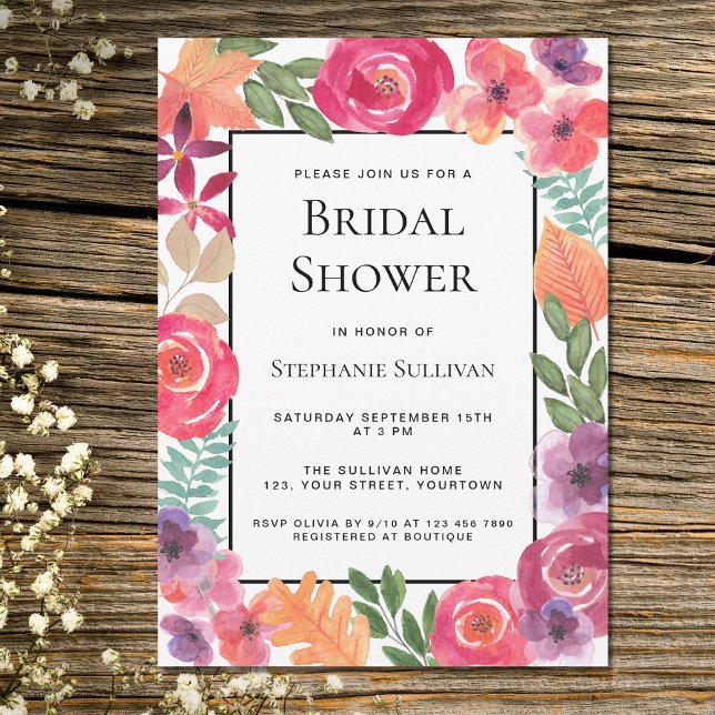 Colourful Floral Bridal Shower Invitation (Creator Uploaded)
