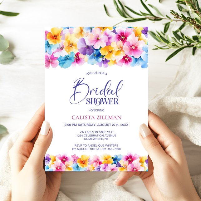 Colourful Floral Bridal Shower Invitation (Creator Uploaded)